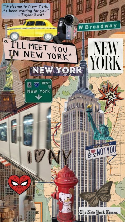 #newyork #newyorkcity #newyorkaesthetic #vibes #vintage #newyorkvibe Wallpaper Para Iphone, Nyc Wallpaper, New York Dream, Places Aesthetic, Wallpaper Collages, New York Broadway, New York Journal, Tiktok Pfp, Cute Iphone Wallpaper