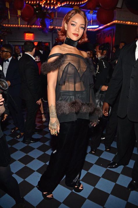 Rihanna Tumblr, Met Gala After Party, Sheer Outfit, Rihanna Hairstyles, Gala Gown, Rihanna Riri, Rihanna Style, Bad Gal, Rihanna Fenty