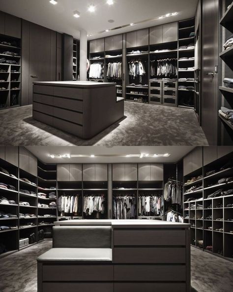 Walk In Closet Luxury, Grand Dressing, Dream Closet Design, Walk In Closet Design, Closet Design Layout, Luxury Closets Design, Modern Closet, Men Closet, Modern House Facades