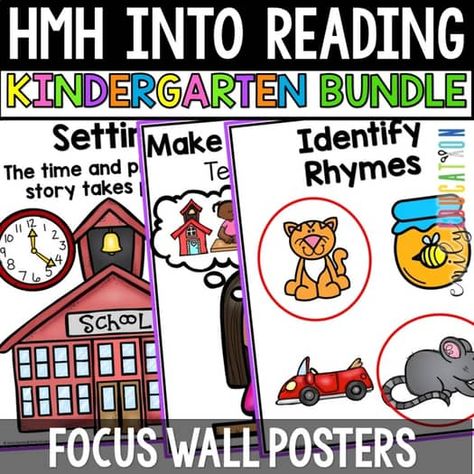 HMH Into Reading Kindergarten Focus Wall Poster Bundle by Emily Education Reading Focus Wall Kindergarten, Hmh Into Reading Kindergarten Focus Wall, Hmh Into Reading Kindergarten Centers, Into Reading Kindergarten Hmh, Hmh Kindergarten, Focus Wall Kindergarten, Into Reading Kindergarten, Hmh Into Reading, Kindergarten Reading Centers