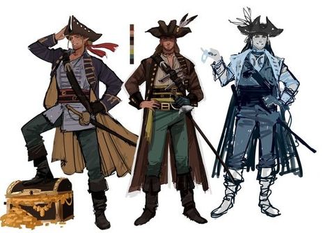 Pirate Design Character, Pirate Captain Character Design, Character Design Pirate, Sailor Character Design, Pirate Hat Drawing, Pirate Character Art, Pirate Concept Art, Evil Pirate, Pirate Character Design