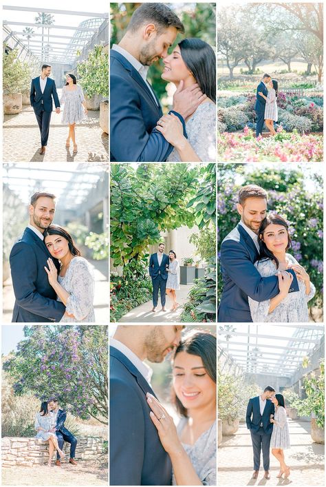 Botanical Garden Engagement Shoot, Botanical Garden Photo Shoot, Trumpet Vines, Outdoor Engagement Pictures, Gardens Engagement Photos, Fiddle Fig Tree, Garden Shoot, Prenup Shoot, Engagement Session Posing