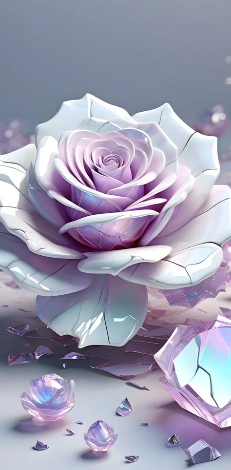 Glass Rose Wallpaper, Art Pins, Pastel Lilac, Flower Wallpapers, Glass Rose, Floral Wallpaper Phone, Wallpaper Phone, Rose Wallpaper, Flower Wallpaper