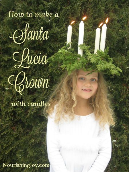 When the eldest daughter delivers sweets and coffee to her family on Santa Lucia morning, so wears a crown of candles in her hair. Here's how to make a traditional crown with real candles! Swedish Christmas Traditions, Sankta Lucia, Santa Lucia Day, Candle Crown, The Eldest Daughter, St Lucia Day, Samhain Ritual, Saint Lucy, Eldest Daughter