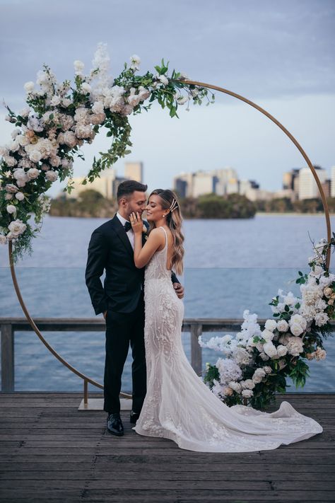 Albert Park Melbourne, Greek Orthodox Wedding, Wedding Gate, Event Florals, Modern Groom, Orthodox Wedding, Floral Installations, Ocean Wedding, Wedding Backdrop Design