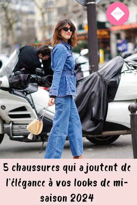 5 Chaussures Parfaites Pour Nos Looks de Mi-Saison 2024  S'habiller à la mi-temps est parfois un dilemme. Bien que le look permet de jouer avec les superpositions et de recourir à une veste , le choix des chaussures est plus complexe. Nous vous proposons les chaussures idéales pour les journées ni froides ni chaudes (qui sont aussi tendance). Notre inspiration : la française la plus cool, c'est-à-dire Jeanne Damas . Jeanne Damas, Jean Large, Lifestyle