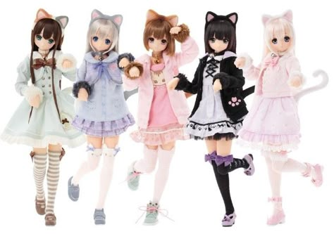 Mamachapp Doll, Dolfie Dream Dolls, Azone Doll, Nendoroid Anime, Hello Kitty Videos, Cute Figures, Hime Gyaru, Mini Doll House, Kawaii Doll