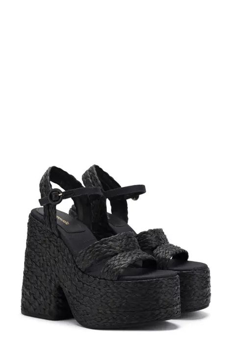 Raffia Sandals, Seaside Style, Chunky Block Heels, Black Sandals Heels, Platform High Heels, Walker Boots, Thick Heels, Ankle Straps, Handbag Shopping