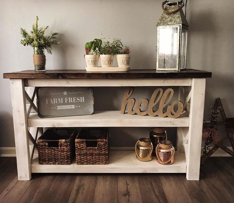 Table Under Tv Decor, Rustic Style Living Room, Doorway Ideas, Mobile Home Walls, Dining Room Buffet Table, Rustic Entryway Table, Cozy Studio Apartment, Farmhouse Design Ideas, Home Feng Shui