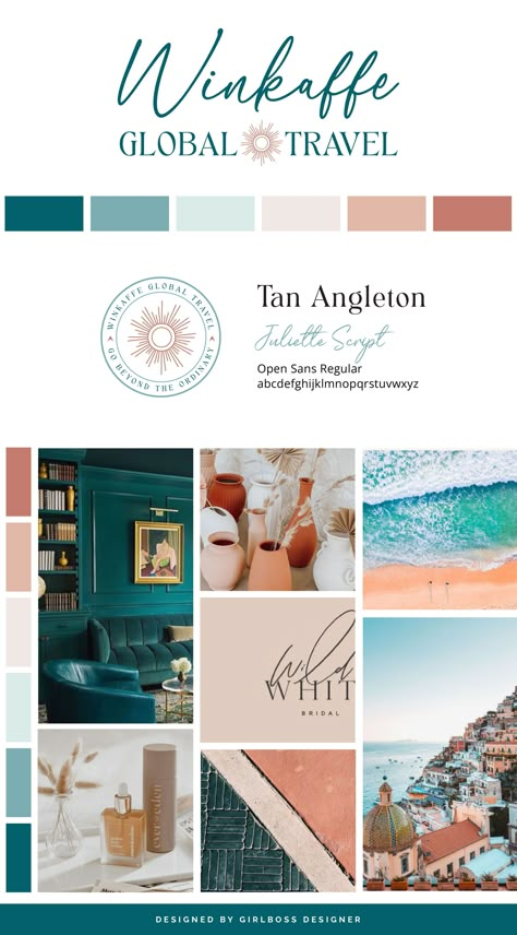 Travel Agency Color Palette, Terracotta Branding, Nails Mexico, Teal And Terracotta, Color Board Ideas, Boho Professional, Pastel Branding, Art Branding Design, Brand Board Inspiration