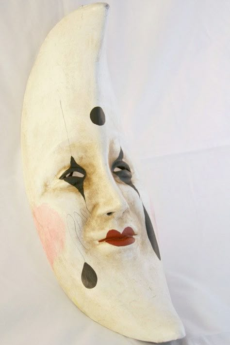 Luna Pierrot, VenetianAntiquity Masquerade Mask Vintage, Circus Mask, Star Mask, Moon Mask, The Magic Faraway Tree, Moon Madness, Vintage Mask, The Man In The Moon, Faraway Tree