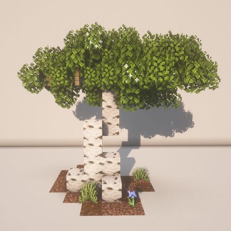 Easy Custom Tree Minecraft, Mc Custom Tree, Minecraft Custom Birch Tree, Small Custom Trees Minecraft, Minecraft Custom Tree Design, Minecraft Small Custom Tree, Birch Tree Minecraft, Minecraft Small Tree, Minecraft Willow Tree