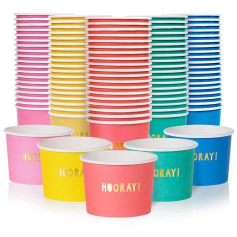 PRICES MAY VARY. Colored Paper Treat Cups: Includes 100 paper ice cream cups in hot pink, baby pink, mint, yellow, and blue designed for ice cream shops, concession stands, caterers, and restaurants. Suitable for serving large events, kids' birthday parties, baby showers, and gatherings. Leak-Resistant & Biodegradable: Each cup is made of sturdy paperboard with a biodegradable PLA-coated interior for superb leak resistance. Plus, it is also conveniently made for single use and can be easily disp Chili Macaroni, Paper Ice Cream, Concession Stands, Large Events, Ice Cream Cups, Ice Cream Social, Cold Food, Ice Cream Cup, 10th Birthday Parties