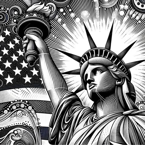 Premium Photo | A black and white image of the statue of liberty America Independence Day, The Statue Of Liberty, Stationery Templates, Business Card Maker, Poster Maker, Poster Invitation, White Image, Presentation Template Free, Important Dates