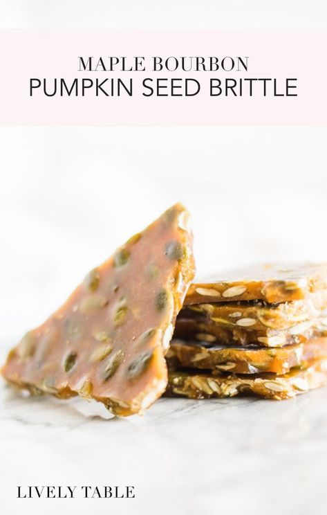 Get in the holiday spirit with delicious maple bourbon pumpkin seed brittle made with no corn syrup! This Christmas candy can be a fun homemade gift, or keep it all for yourself! (#vegetarian, #nutfree) #brittle #bourbon #pumpkinseeds #candy #christmas #recipes #holidays Pumpkin Seed Brittle, Winter Baking Recipes, Fun Homemade Gifts, Christmas Candy Homemade, Brittle Recipes, Maple Bourbon, Pumpkin Seed, Delicious Vegetarian, Pumpkin Seeds