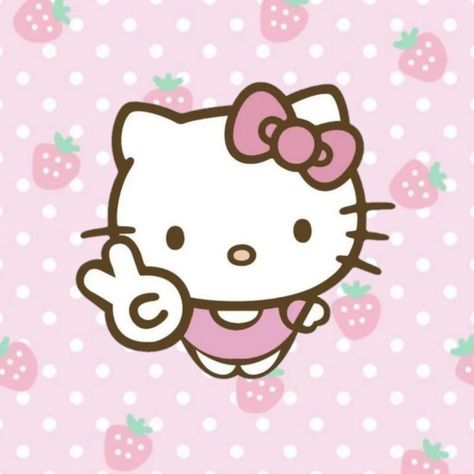 #kawaii #hellokitty #strawberry #pink Sanrio Strawberry Icon, Strawberry Profile Picture, Strawberry Pfps, Hello Kitty Fresa, Hello Kitty Icons Pink, Hello Kitty Pink Aesthetic, Hello Kitty And Strawberry, Strawberry Widget, Strawberry Pfp