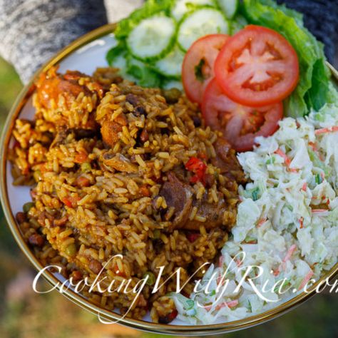 Quick & Simple Chicken Pelau - Chicken Pelau, Pickled Mango, Rice And Veggies, Parboiled Rice, How To Soak Beans, Simple Chicken, How To Cook Beans, Dinner Meal, One Pot Dishes