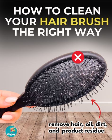 Learn how to properly clean your hairbrush to remove accumulated hair, dirt, and oil without causing damage with this tutorial. How To Clean Hair Brushes Diy, How To Clean A Hairbrush, How To Clean Hair Brushes, Cleaning Hair Brushes, Clean Your Hairbrush, Hair Brush Cleaning, Giant Bubble Wands, Pottery Barn Decor, Clean Hairbrush