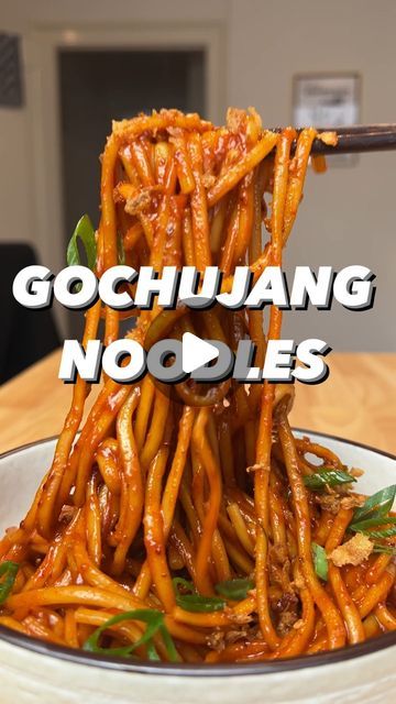 Gochujang Noodles, Gochujang Noodles With Chicken, Gochujang Rice Noodles, Cheesy Gochujang Noodles, Gochujang Vegan, Spicy Gochujang Noodles, Vegan Gochujang Noodles, Korean Pork Belly, 15 Min Meals