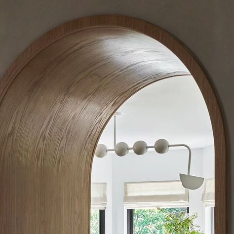 SMR Construction Inc. on Instagram: "This 4ft deep barrel arch in stained white oak from project #castlefield is such a statement feature between the kitchen and dining room. 😍 Builder: #SMRCONSTRUCTION Designs: @collective.studio_ ** ** ** #interiordesigns #interiordesign #designs #kitchendesign #kitcheninspo #archway #custommillwork #customhome #archdaily #archdigest #designideas #designdaily #interiordecorating #decor #homereno #construction #designgoals #gtahomes #torontohouses #toronto Arched Millwork, Marble Archway, Wood Archway, Wooden Arches, Arched Opening, Arched Interior Doors, Arch Entryway, Arched Entry, Collective Studio