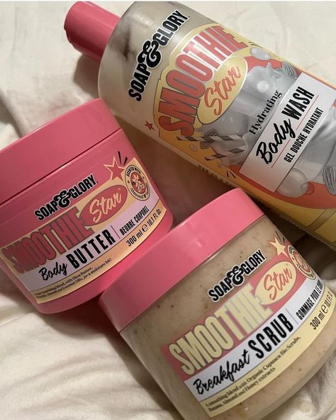 Soap And Glory Smoothie Star, Soap And Glory Aesthetic, Feelings Chart, Bath Care, Soap Glory, Hygiene Care, Girly Acrylic Nails, Shower Skin Care, Soap And Glory