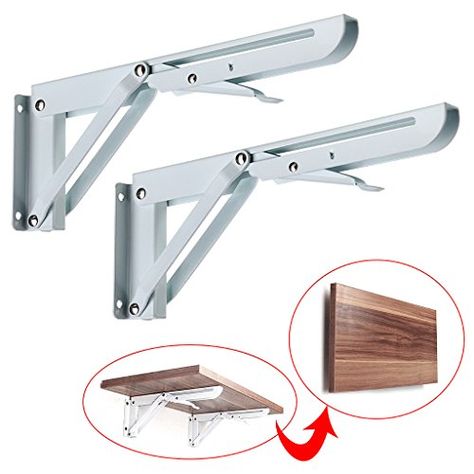 Wall Table Diy, Fold Table, Triangle Table, Folding Shelf Bracket, Folding Shelf, Heavy Duty Shelf Brackets, Wall Mounted Table, Hiasan Bilik Tidur, Support Wall