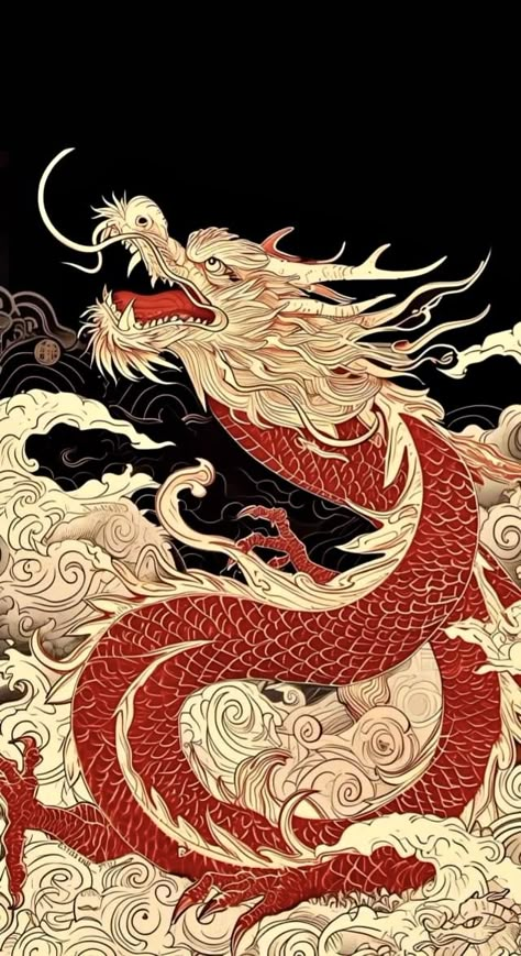 Guerriero Samurai, Chinese Dragon Art, Art Deco Design Graphics, Dragon Wallpaper Iphone, Japanese Dragon, Diy Watercolor Painting, Japanese Tattoo Art, Black And White Painting, Dragon Artwork