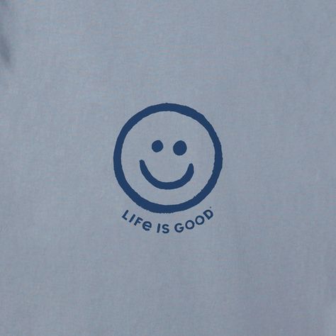 Life Is Good T Shirts, Life Is Good Shirt, Life Is Good Shirts, Smiley Face Tshirt, Happy Sunshine, Recycled Tote, Casual Trends, Smiling Man, Henley Tee