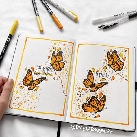 Butterfly Journal Ideas, Natural Journal, Art Journal Pages Ideas, Journal Art Ideas, Inspo Drawing, April Bullet Journal, Collage Mural, Bullet Journal Cover, Bullet Journal Cover Ideas