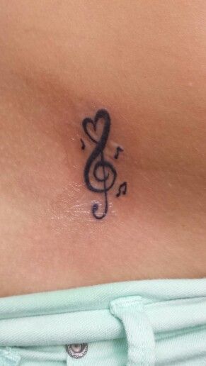 My new tattoo on my hip! Music is a huge part of my life. Music Note Back Tattoo, Music And Art Tattoo, Matching Musical Tattoos, Music Tattoo Designs Behind Ear, Music Is The Answer Tattoo, Aesthetic Music Tattoos, Music Tattoo Behind Ear, Music Notes Behind Ear Tattoo, Singing Tattoo Ideas