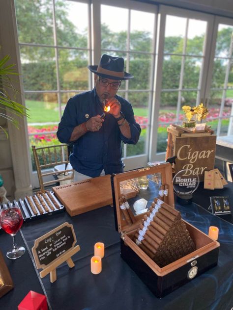 Bourbon And Cigars Party, Cigars Theme Party, Cigars And Whiskey Party, Cigars And Whiskey Theme Party, Cigars And Whiskey Party Decorations, Cigars And Whiskey Aesthetic, Whiskey And Cigars Birthday, Whisky And Cigars Birthday, Cigars Wedding Bar