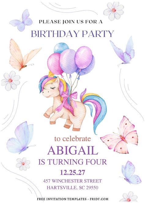 (Free Editable PDF) Magical Watercolor Unicorn Birthday Invitation Templates Unicorn Invitation Template Editable, Unicorn Template, Magical Watercolor, Birthday Party Invitations Free, Unicorn Party Invites, Unicorn Birthday Cards, Unicorn Birthday Invitation, Unicorn Birthday Party Invitation, Unicorn Birthday Invitations