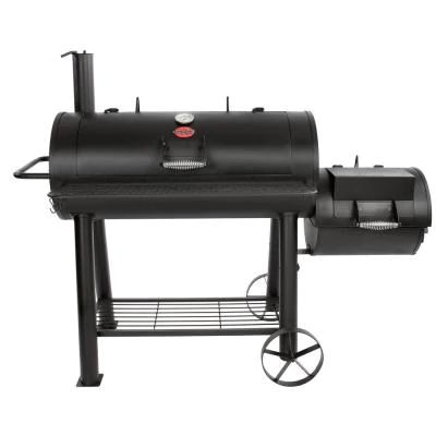 1012 sq. in. Competition Pro Offset Charcoal or Wood Smoker in Black Grill Turkey, Barrel Grill, Wood Smokers, Best Smoker, Charcoal Smoker, Smoker Grill, Wood Grill, Offset Smoker, Cast Iron Grill