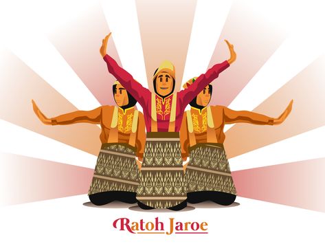 Ratoh Jaroe by Renaldy Tari Piring Art, Poster Merdeka, Poster Tarian, Poster Art Ideas, Independence Day Greetings, Adobe Illustrator Graphic Design, Indonesian Art, Event Logo, Art Poster Design