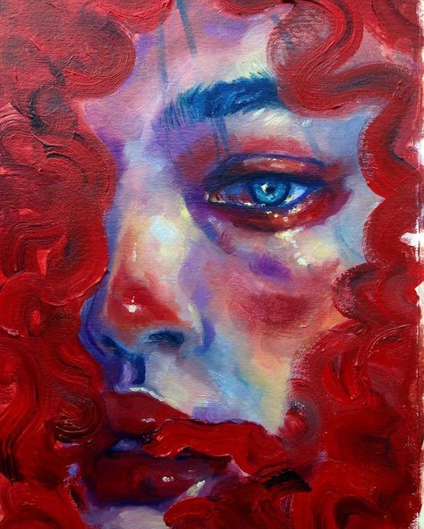 Emotional Oil Painting, Elena Rossato, Color Exhibition, Black Widows, Portraiture Art, Bold Art, Gcse Art, Oil Pastels, A Level Art