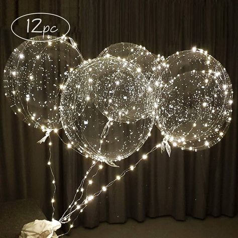 12pc White Led Balloons Party Balloons 22 Inch with Batteries Clear Balloons Transparent Balloons for Helium or Air, Rustic Wedding Balloon : Amazon.ca: Health & Personal Care Balloon Centerpieces With Lights Led, Wedding Send Off Kiss, Photo Balloon Chandelier, Hanging Balloon Lights, Venus Theme Ball, New Years Party Balloon Drop, White And Gold Table Balloons, Star Wars Theme Bridal Shower, White Led Lights Party