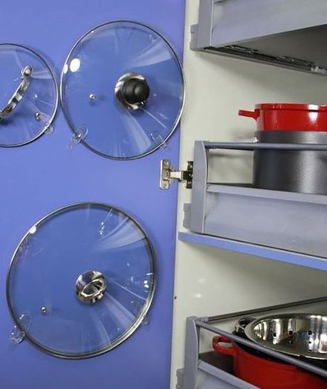 30 Storage Hacks That Will Instantly Declutter Your Kitchen | Hometalk Modern Vintage Homes, Pot Lid Organization, Coffee Supplies, Magnetic Spice, Lid Organizer, Command Hooks, Smitten Kitchen, Spice Containers, Modern Vintage Home