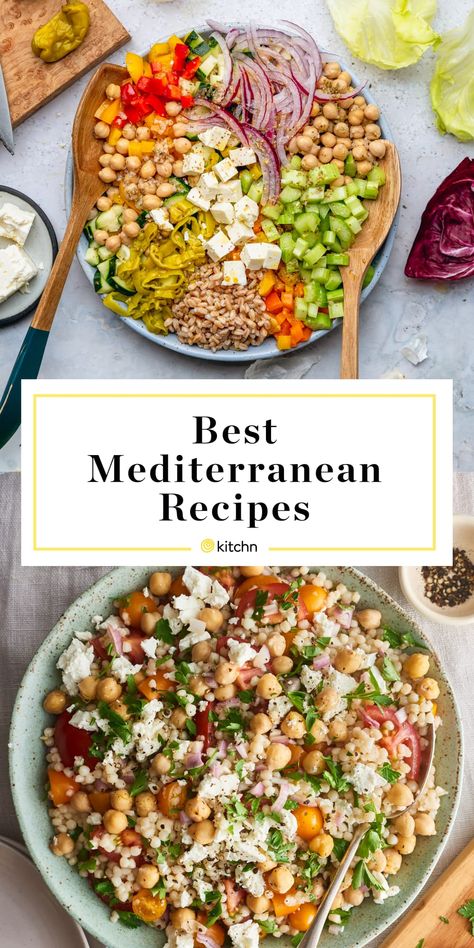 Mediterranean Recipes Healthy, Mediterranean Diet Recipes Dinners, Mediterranean Diet Meal Plan, Easy Mediterranean Diet Recipes, Mediterranean Diet Plan, Resep Diet, Mediterranean Dishes, Recipes To Make, Mediterranean Diet Recipes