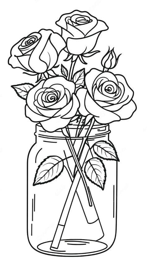 Unleash your creativity! Click the link above for amazing coloring pages and start coloring now! 😄🫶🏻 Romantic Coloring Pages, High Coloring Pages, Paint Roses, Cute Flower Drawing, Amazing Coloring Pages, Delicate Bouquet, Rose Coloring Pages, Coloring Pages Inspirational, Valentine Coloring Pages