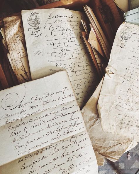 Jamie Beck on Instagram: “These old French letters I discovered yesterday digging through château boxes ripe with treasures with @familleribeaucourt are making me…” French Letters, Old Poetry, Jamie Beck, Calligraphy Workshop, Gender Announcements, Romantic Academia, Old Letters, Watercolor Baby Shower, Gender Reveal Invitations