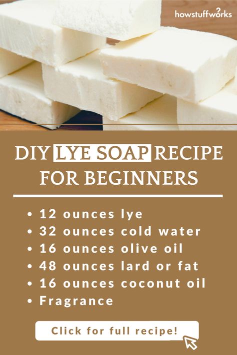 How To Make Lye Soap, Lye Soap Recipe, How To Make Lye, Soap Making For Beginners, Milk Soap Recipe, Goat Milk Recipes, Diy Soap Bars, Easy Soap Recipes, Recipe For Beginners