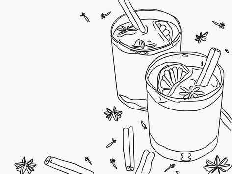 Picking up a camera as someone who’s super camera shy – Work Over Easy Mulled Wine Recipe, Wine Recipe, Winter Treats, Camera Shy, Festive Treats, Star Anise, Mulled Wine, Line Illustration, Food Illustrations