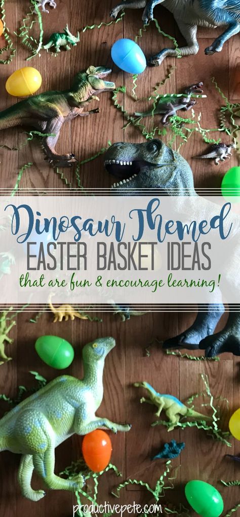 These Dinosaur Easter Basket Ideas are perfect for Boys & Girls! The best part is that these Dinosaur books and toys, won't just be played with for one day. They will continue to encourage learning beyond Easter morning! #Easter #Easterbaskets #Easterfun #Easterideas #Easterbunny #dinosaurs Dinosaur Easter Basket Ideas, Lego Easter Eggs, Dinosaur Easter Basket, Easter Egg Scavenger Hunt, Lego Easter, Easter Basket Themes, Dinosaur Books, Fun Easter Baskets, Creative Easter Baskets