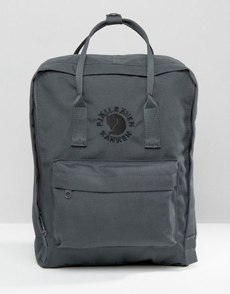 Fjallraven Rucksack, Re Kanken, Backpack Fjallraven, Knapsack Bag, Backpack Outfit, Grey Backpacks, Grey Bag, Oversized Bag, Black Leather Backpack