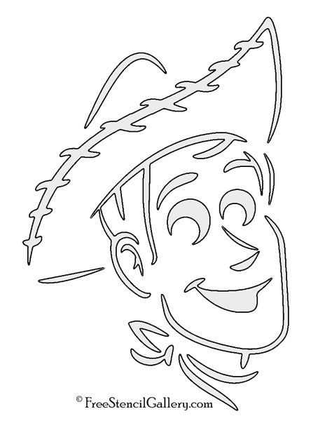 Toy Story - Woody Stencil Toy Story Pumpkin Ideas Carving, Pumpkin Stencils Free Templates Disney, Toy Story Pumpkin Ideas, Toy Story Pumpkin, Disney Stencil, Disney Pumpkin Stencils, Pumpkin Templates Free, Disney Stencils, Free Pumpkin Carving Stencils