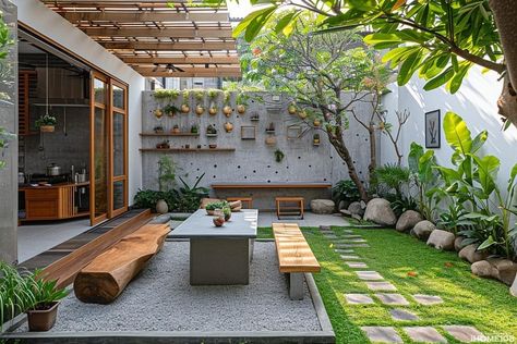 Indian Home Design, Courtyard Design, Kerala House Design, Home Garden Design, House Outside Design, Village House Design, Courtyard House, Home Building Design, Dream House Interior