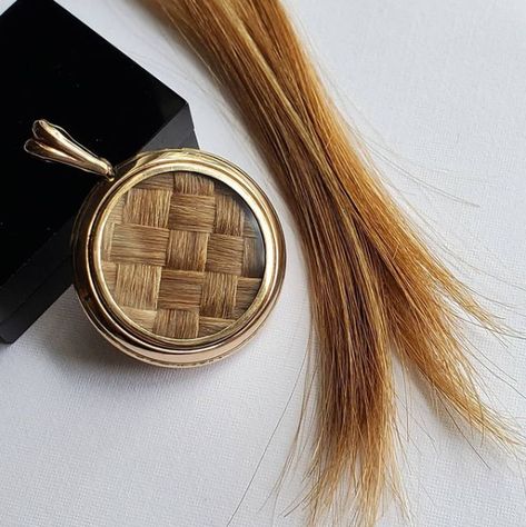 A daughter's hair trimmings woven into an antique Victorian locket Hair Locket, Hair Keepsake, Photo Hair, Hair Bracelet, Hairdresser Gift, Victorian Locket, Baby Necklace, First Haircut, Victorian Pendants