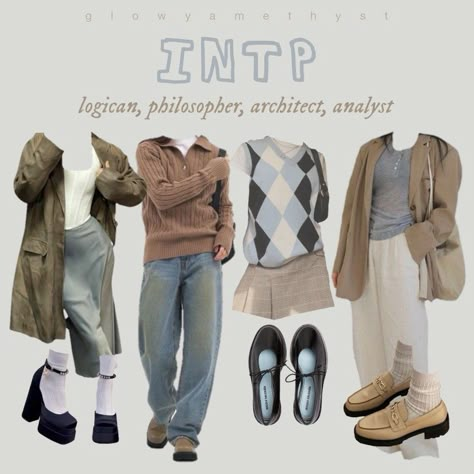 intp mbti type outfit inspo aesthetic Intp Mbti Clothing Style, Intp Outfit Ideas, Intp Aesthetics Outfit, Intp Aesthetic Style, Intp Aesthetic Outfit, Mbti Outfits, Entp Outfits, Infj Outfits, Intp Vibes