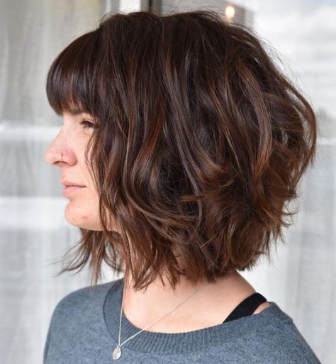 Neck Length Hair, Haircuts Trending, Layered Haircuts Shoulder Length, Curly Pixie Hairstyles, Square Face Hairstyles, Textured Layers, Hair Adviser, Bob Hairstyles For Thick, Medium Layered Hair