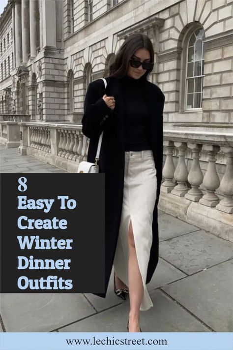 Dinner Out Winter Outfit, Dressy Casual Dinner Outfits Night, Sunday Dinner Outfit Winter, French Style Dinner Outfit, Chic Dinner Outfit Winter, Paris Dinner Outfit Winter, Nice Restaurant Outfit Winter, Sophisticated Dinner Outfit, Winter Anniversary Outfit Dinner